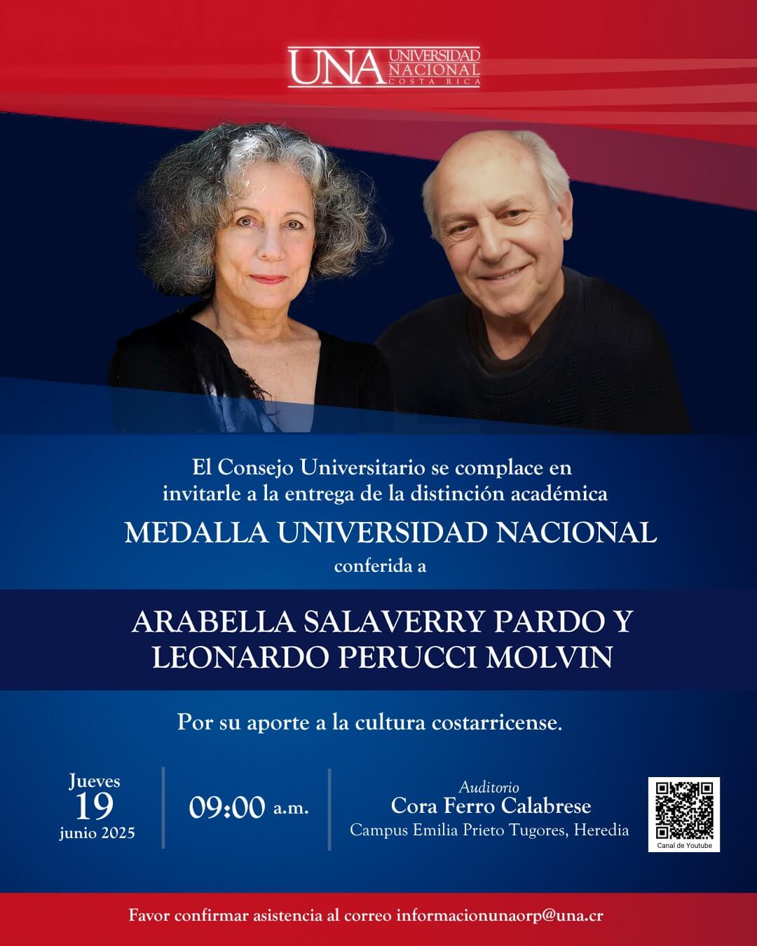  Dos reconocidas figuras del teatro recibirán Medalla Universidad Nacional
